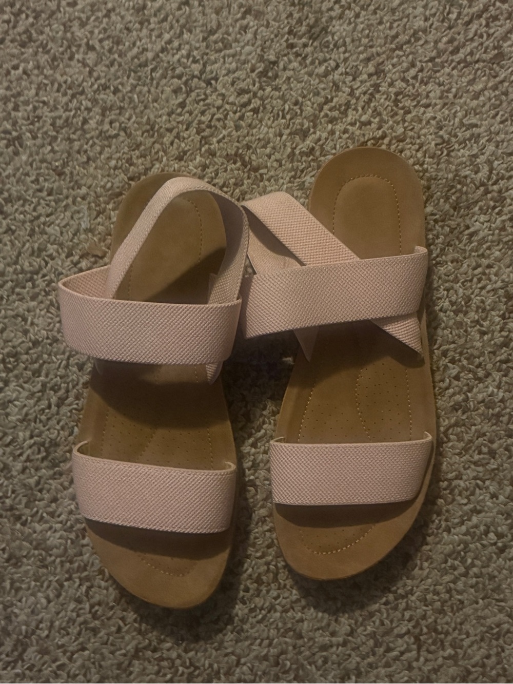 Nimbao Women’s Light Pink Cross-Strap Slide Sandals